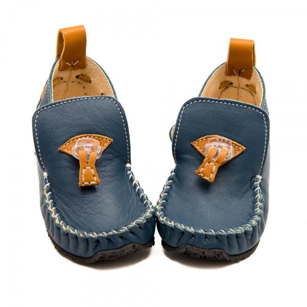 Zeazoo Mocasines Tiger Azul y Camel T30