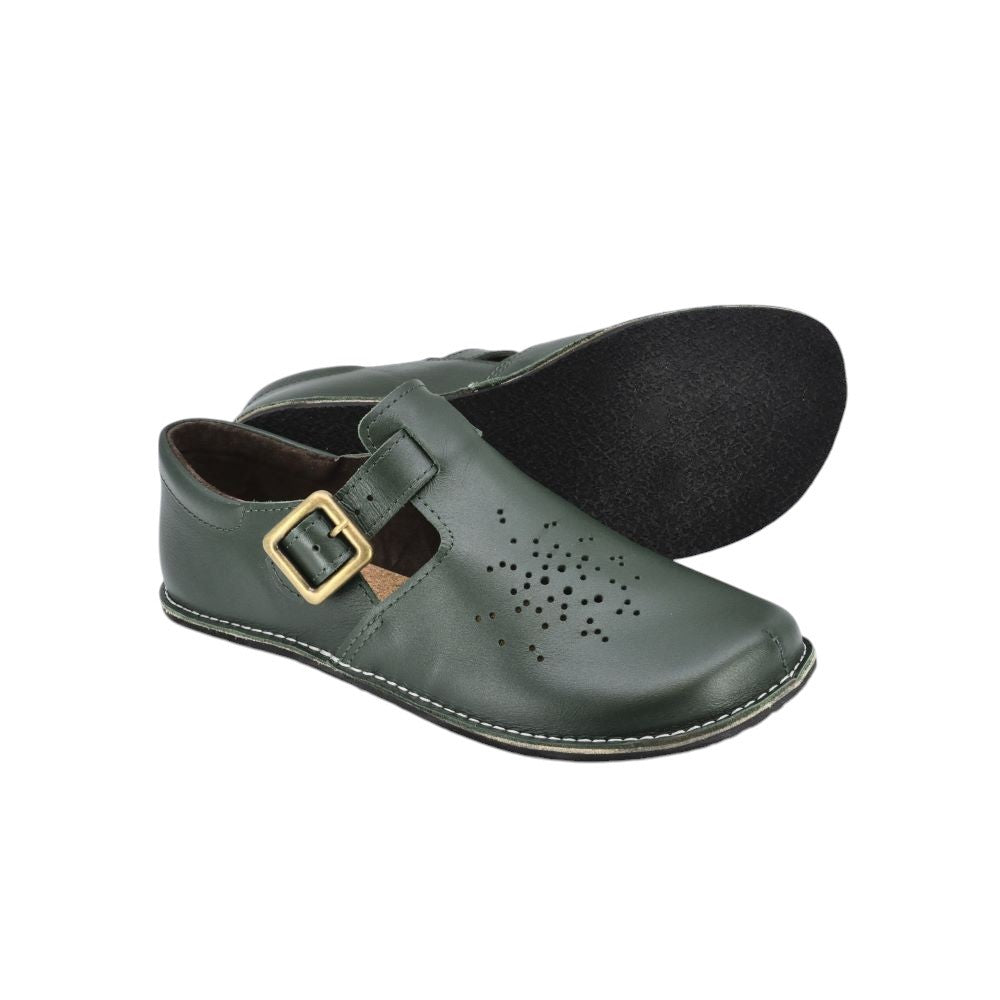 OmaKing - Kuuda Dark Green - merceditas minimalistas-Oma King-Cacles Barefoot-Tienda de calzado barefoot respetuoso minimalista