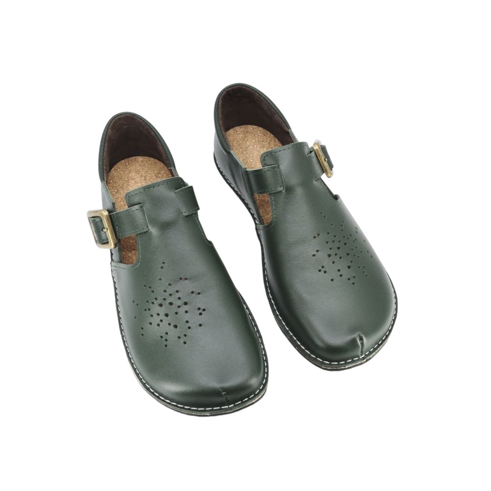 OmaKing - Kuuda Dark Green - merceditas minimalistas-Oma King-Cacles Barefoot-Tienda de calzado barefoot respetuoso minimalista