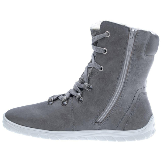 Fare Bare - Norry Winter Grey - Botines barefoot impermeables con forro invernal - Cacles Barefoot