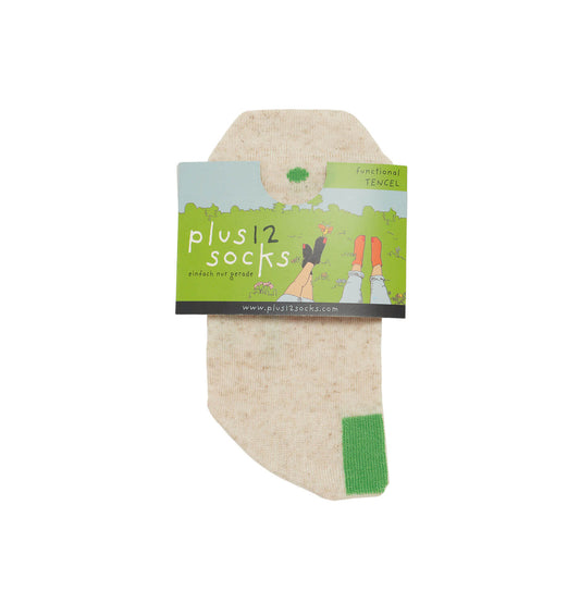 Plus12 - Sneaker Tencel y Lino Natural + Green - Calcetines respetuosos tobilleros - Cacles Barefoot