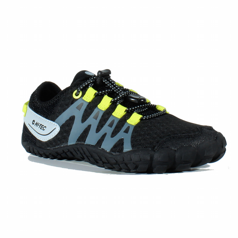 HI-Tec - Abyss Junior Black/Lime - deportivas barefoot aire libre-Hi-Tec-Cacles Barefoot-Tienda de calzado barefoot respetuoso minimalista
