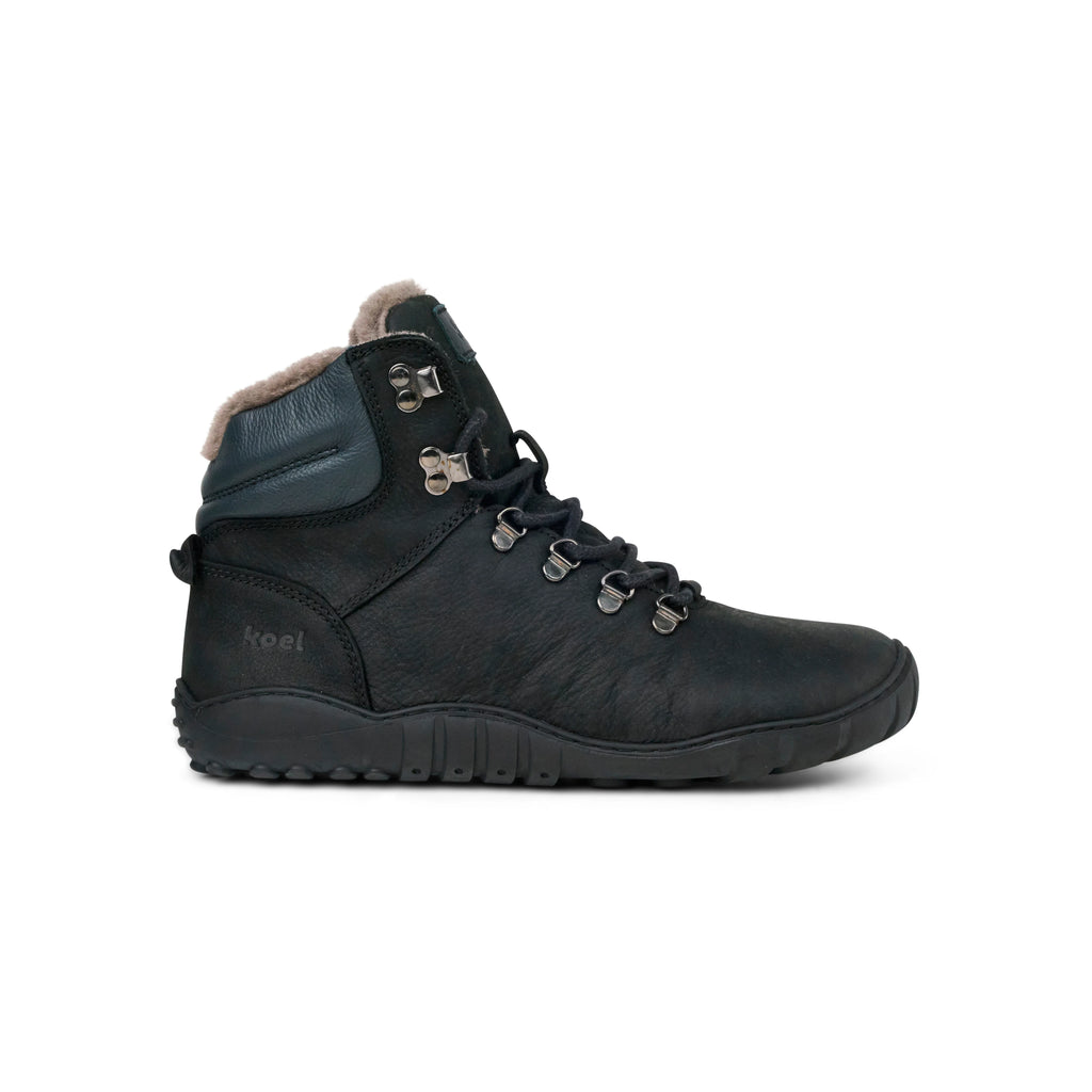 Koel Porter Lambswool Black  - Botines barefoot calientes everyday y senderismo negros