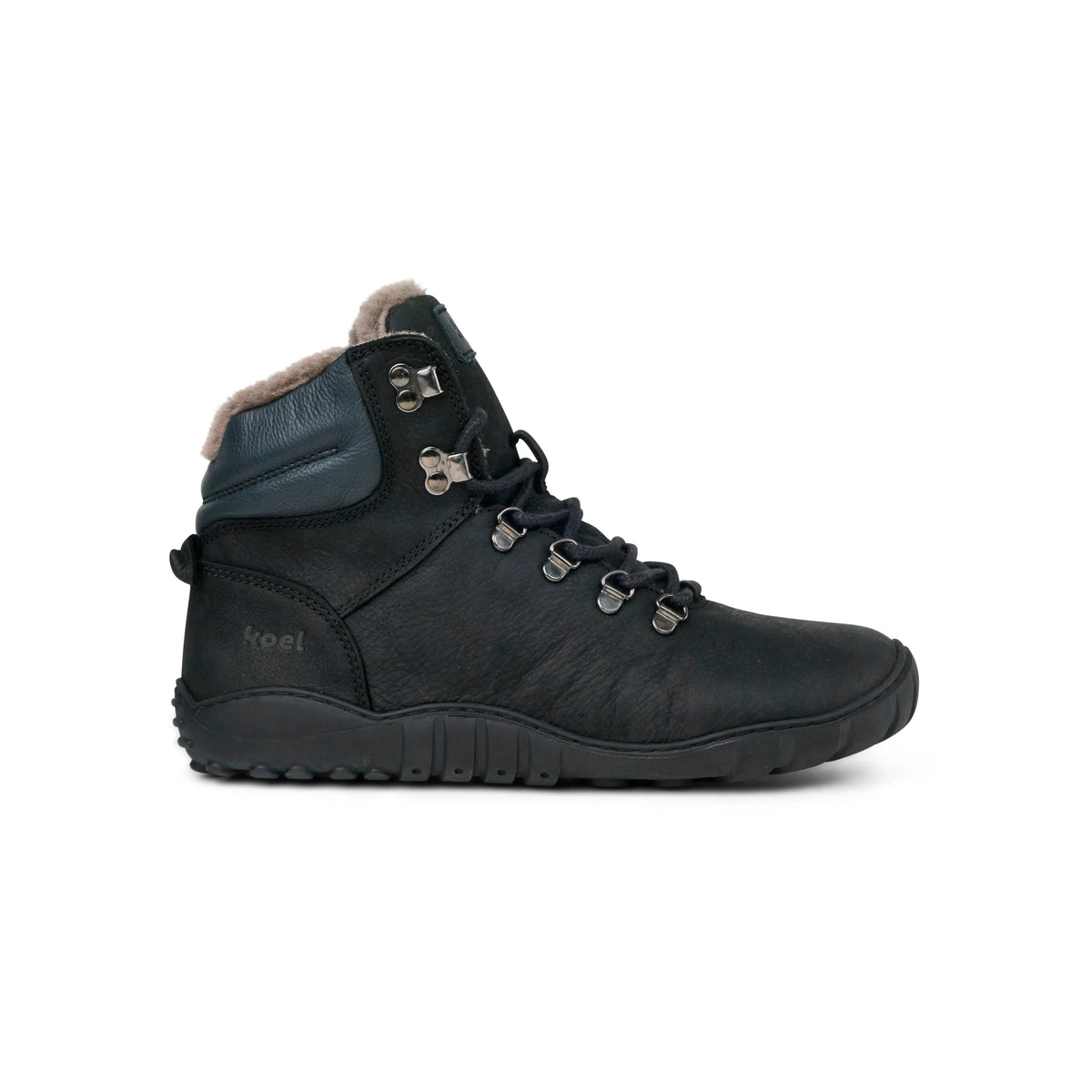 Koel Porter Lambswool Black  - Botines barefoot calientes everyday y senderismo negros