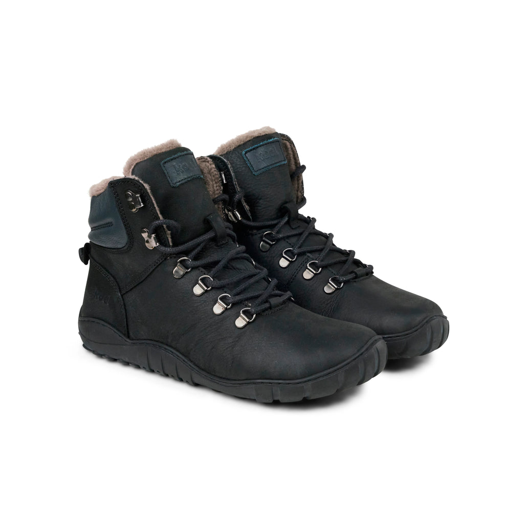 Koel Porter Lambswool Black  - Botines barefoot calientes everyday y senderismo negros