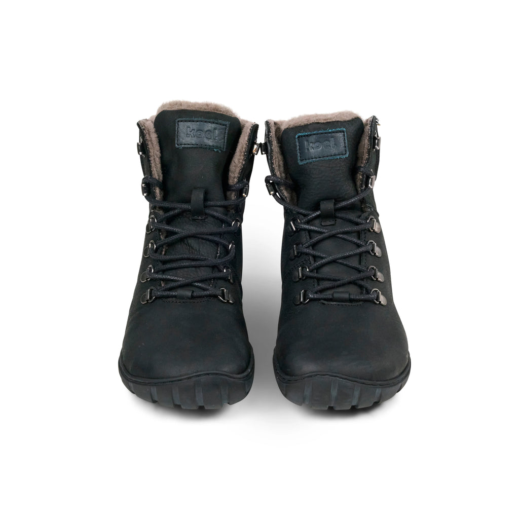 Koel Porter Lambswool Black  - Botines barefoot calientes everyday y senderismo negros