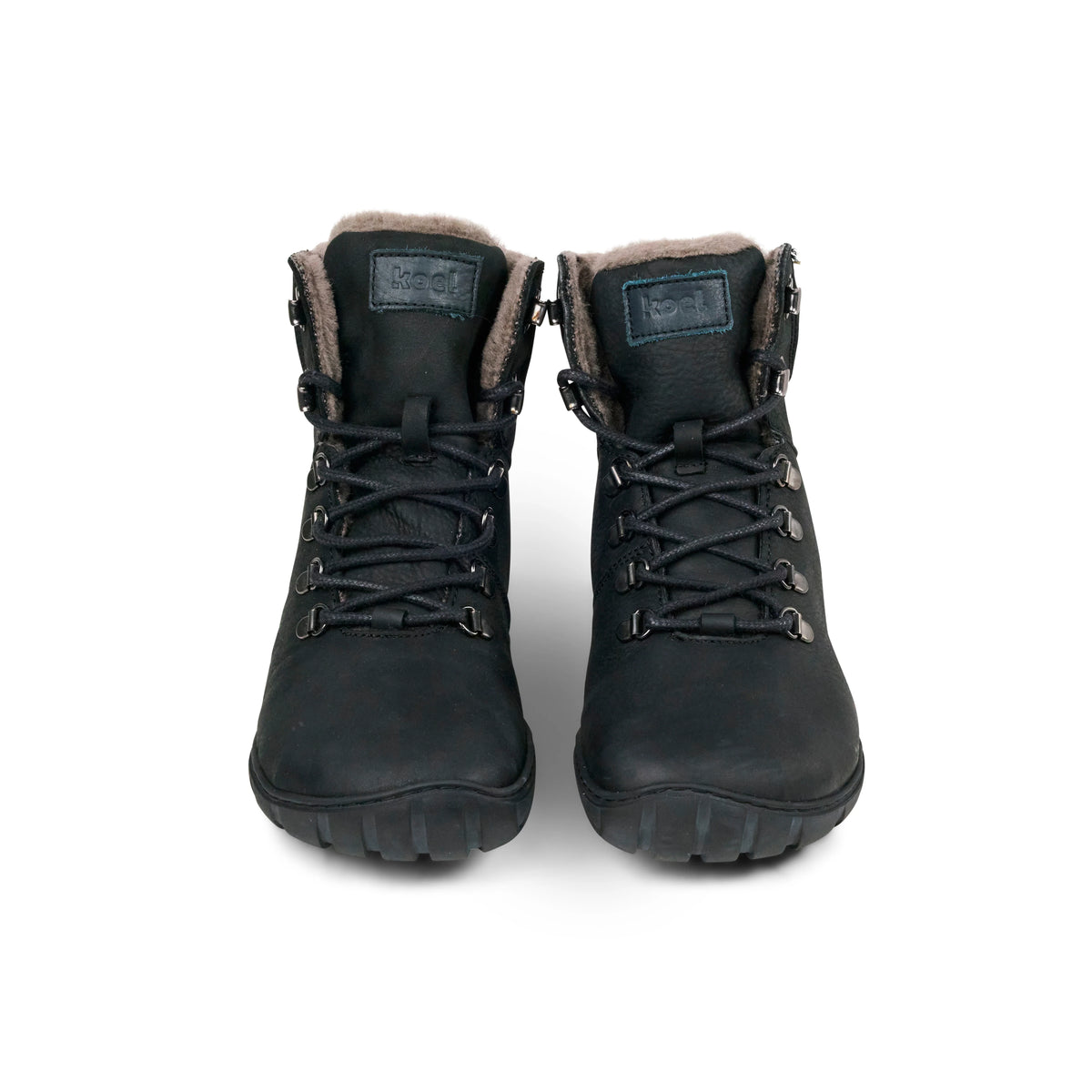Koel Porter Lambswool Black  - Botines barefoot calientes everyday y senderismo negros