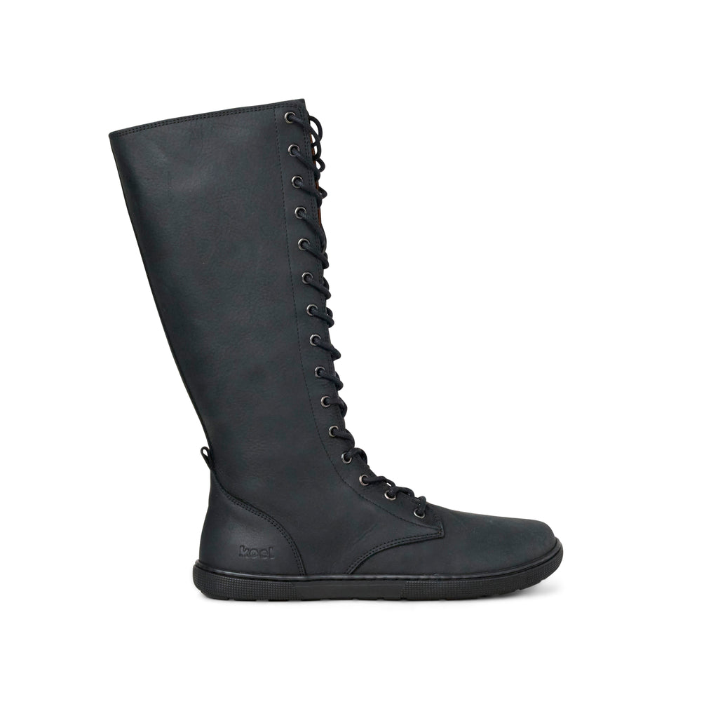 Koel Flora Hydro Black - Botas altas barefoot para mujer marrones
