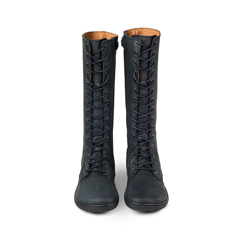 Koel Flora Hydro Black - Botas altas barefoot para mujer marrones