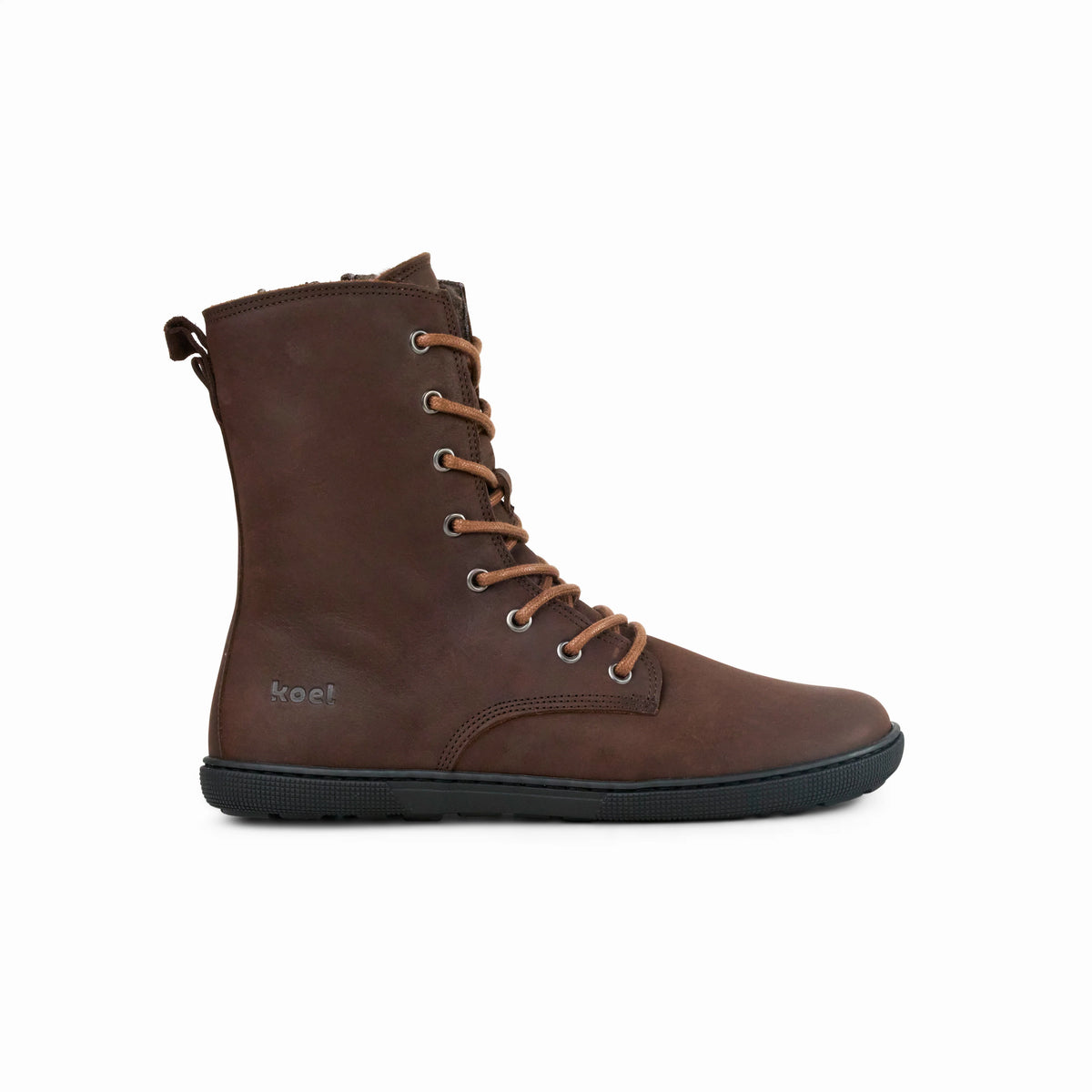 Koel Faro Lambswool Brown - Botas barefoot militares calientes unisex marrones