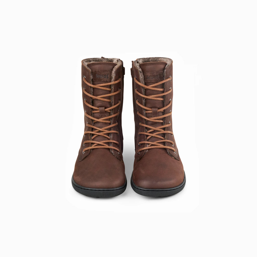Koel Faro Lambswool Brown - Botas barefoot militares calientes unisex marrones