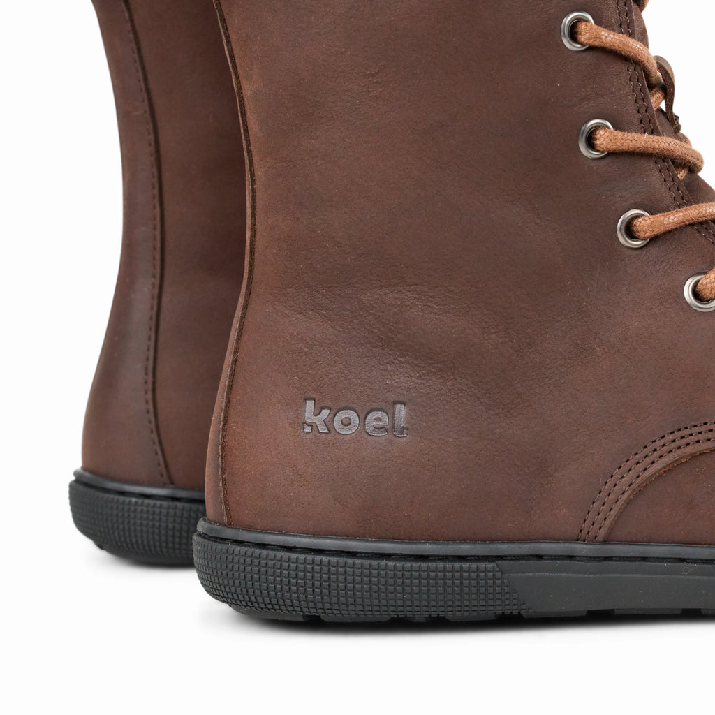 Koel Faro Lambswool Brown - Botas barefoot militares calientes unisex marrones