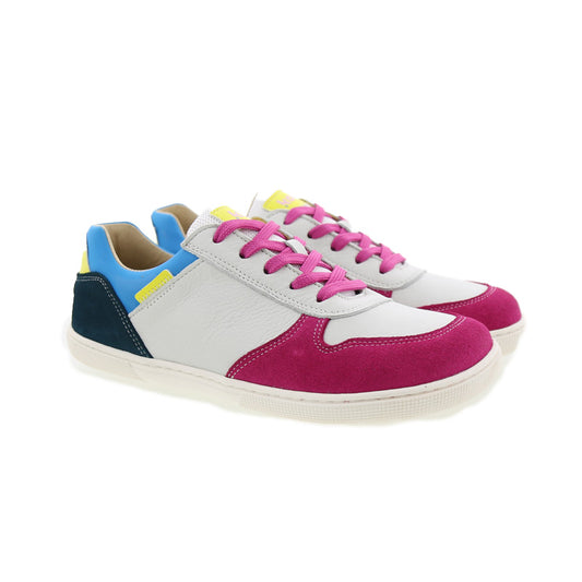 Koel - Francie Leather White / Fuchsia - Casual Sneakers Barefoot-Koel-Cacles Barefoot-Tienda de calzado barefoot respetuoso minimalista