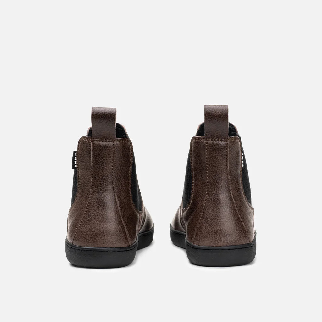 Bohempia Lumi Dark Chocolate - Botas Chelsea Barefoot veganas unisex marrón oscuro