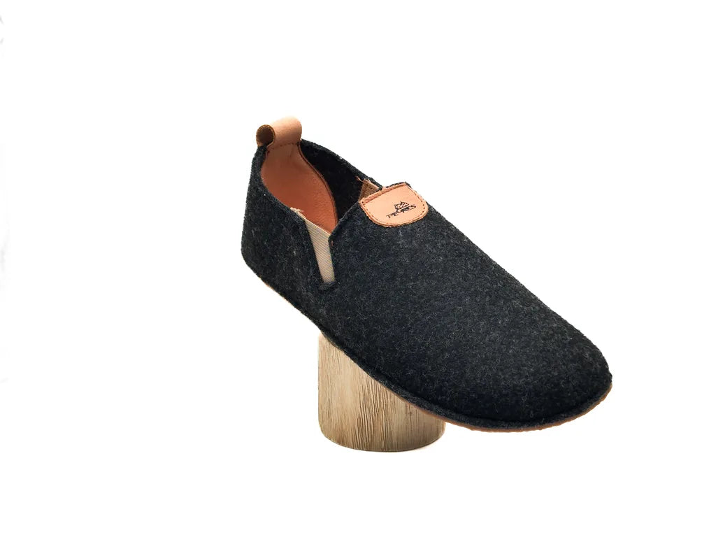 Pegres BF15U çerna - zapatillas de casa barefoot de adulto negras  Cacles Barefoot