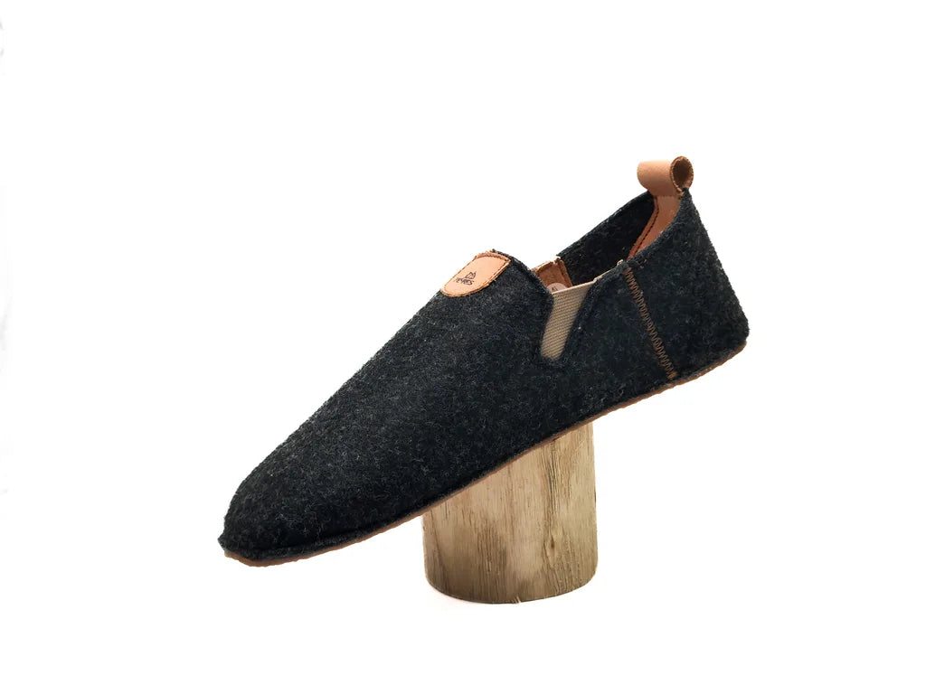 Pegres BF15U çerna - zapatillas de casa barefoot de adulto negras  Cacles Barefoot