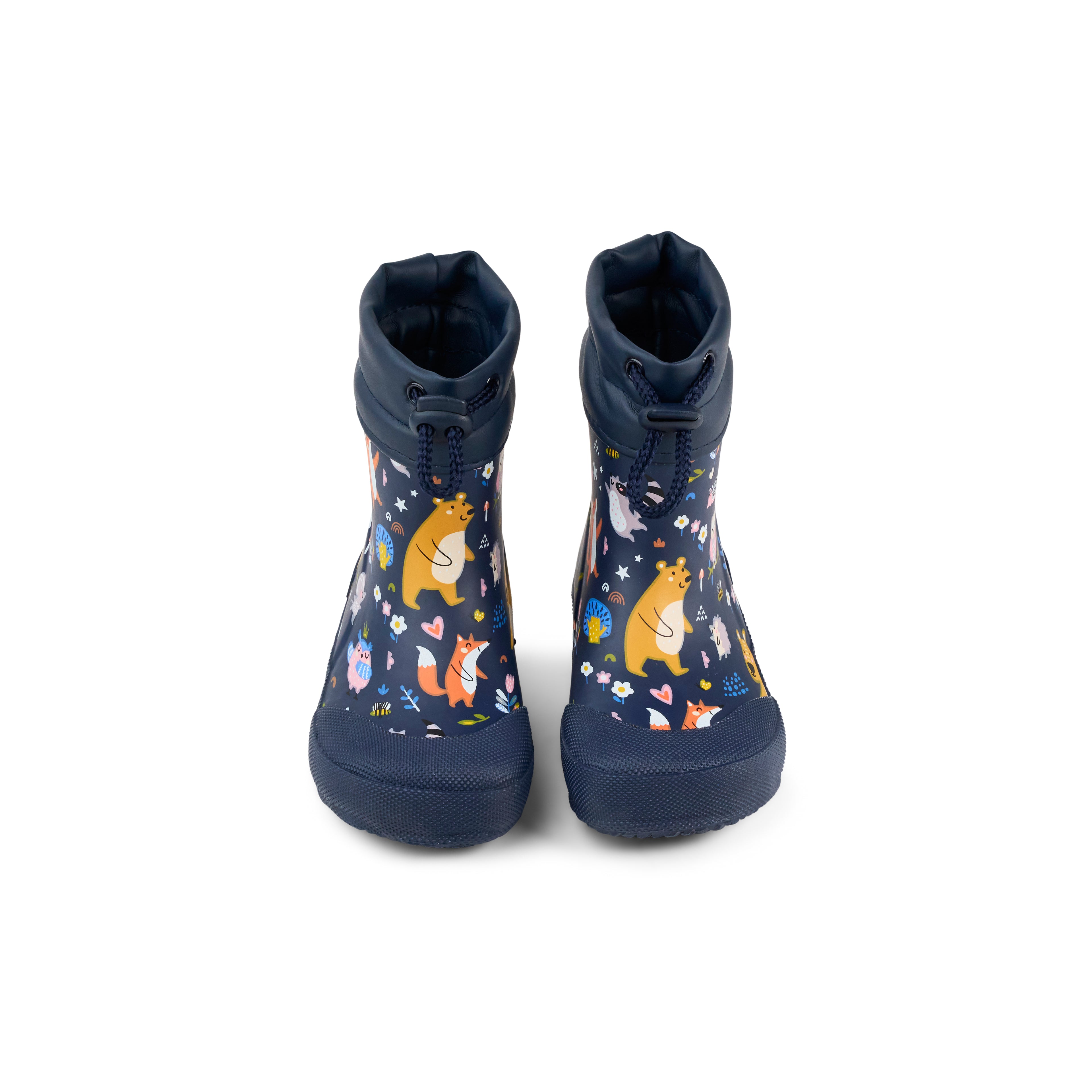 Koel Wibi Bear Blue - botas de agua respetuosas de primeros pasos azules con estampado de ositos