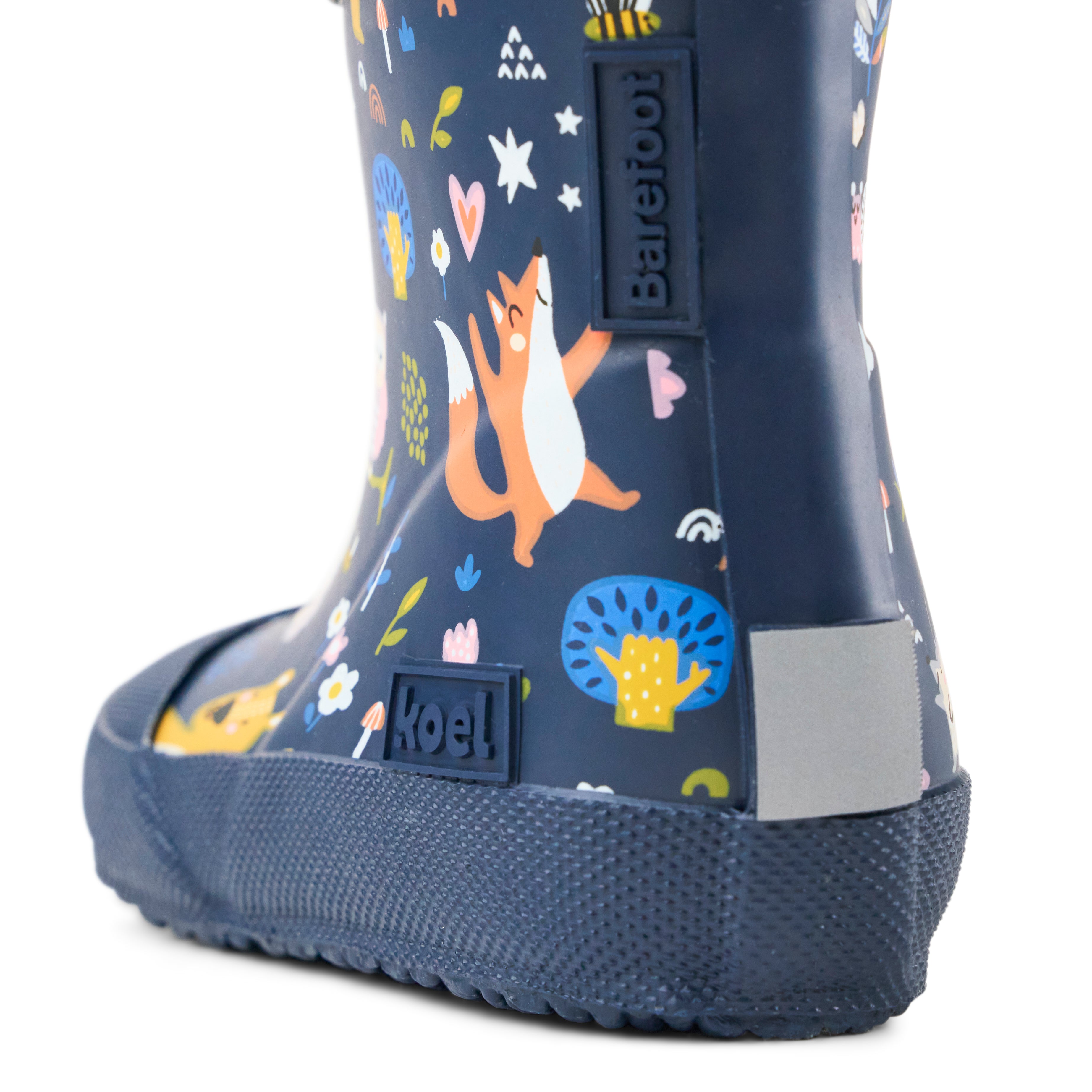 Koel Wibi Bear Blue - botas de agua respetuosas de primeros pasos azules con estampado de ositos