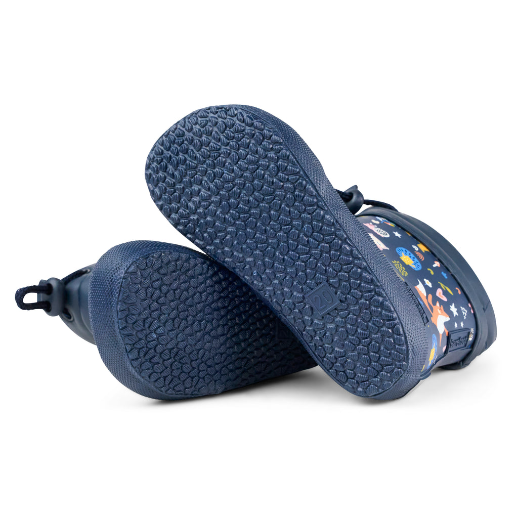 Koel Wibi Bear Blue - botas de agua respetuosas de primeros pasos azules con estampado de ositos