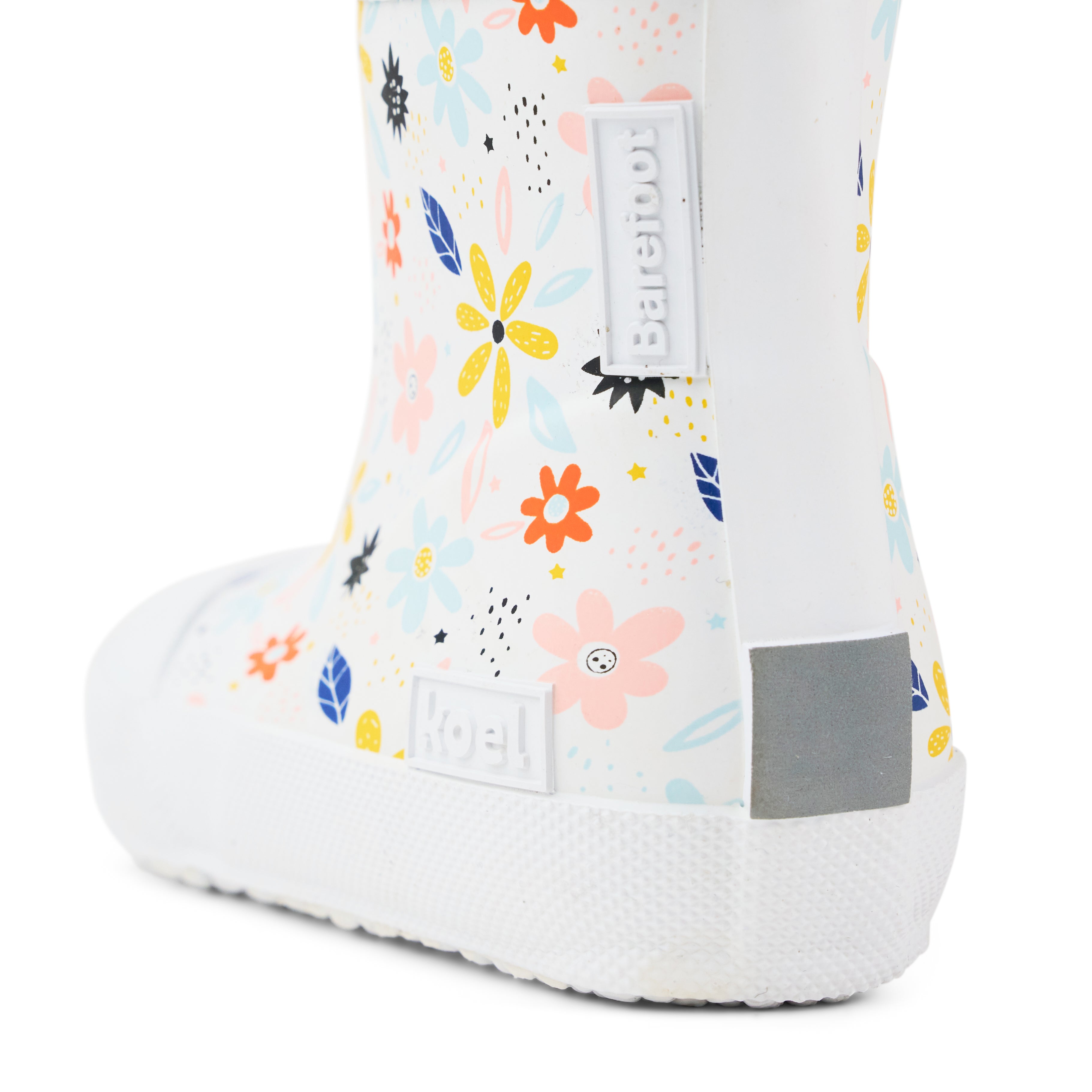 Koel Wibi Flowers White - botas de agua respetuosas de primeros pasos blancas con flores