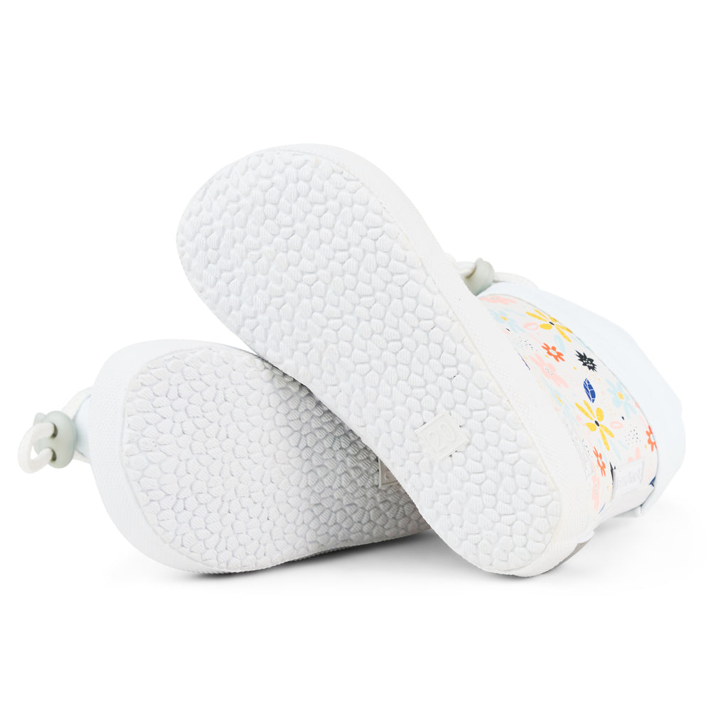 Koel Wibi Flowers White - botas de agua respetuosas de primeros pasos blancas con flores