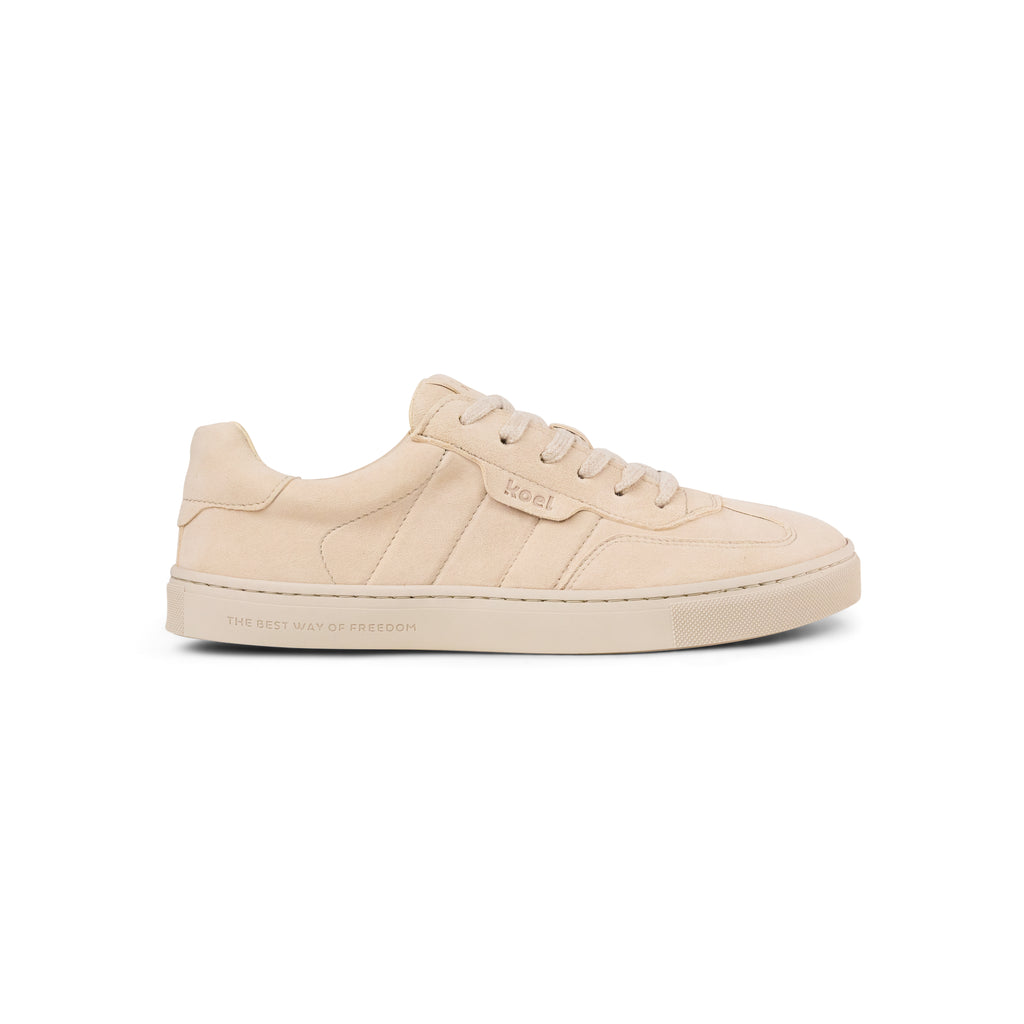 Koel Helena Suede Beige - Zapatillas barefoot urbanas de mujer en ante beige