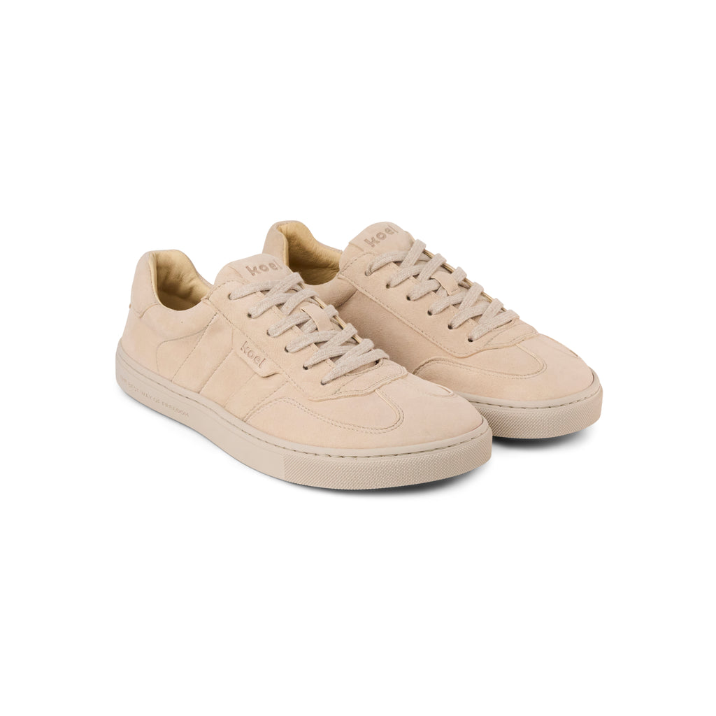 Koel Helena Suede Beige - Zapatillas barefoot urbanas de mujer en ante beige
