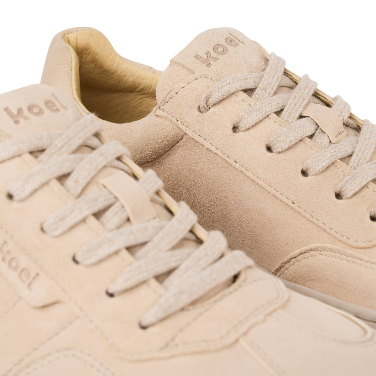 Koel Helena Suede Beige - Zapatillas barefoot urbanas de mujer en ante beige