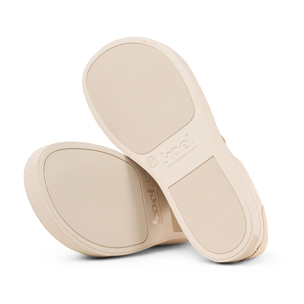 Koel Helena Suede Beige - Zapatillas barefoot urbanas de mujer en ante beige