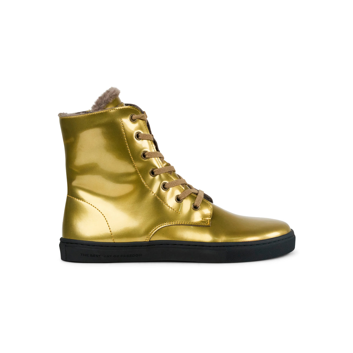Koel Hesira Fantasy Gold - Botas barefoot calientes para mujer doradas