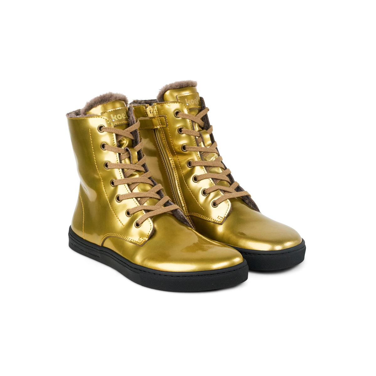 Koel Hesira Fantasy Gold - Botas barefoot calientes para mujer doradas