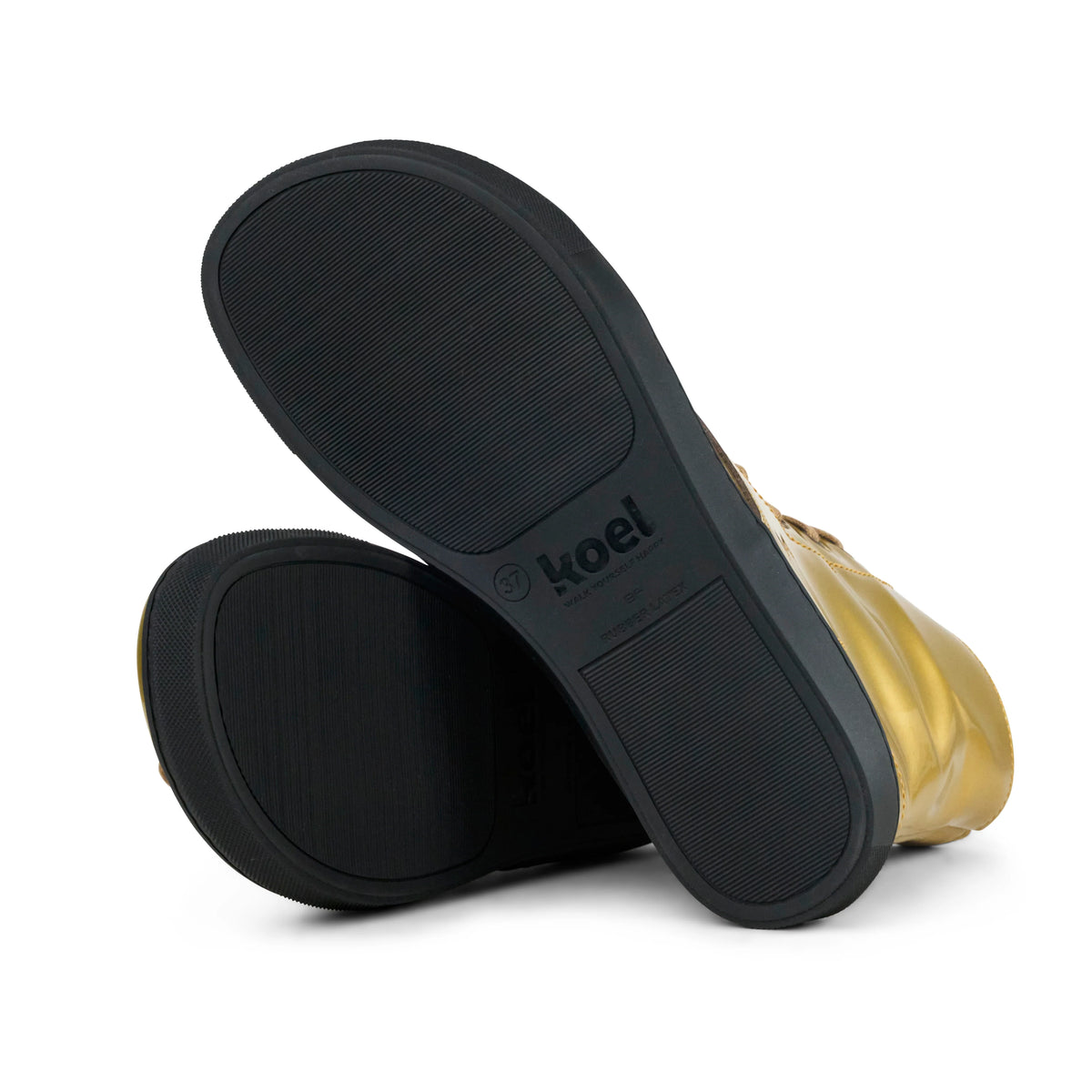 Koel Hesira Fantasy Gold - Botas barefoot calientes para mujer doradas
