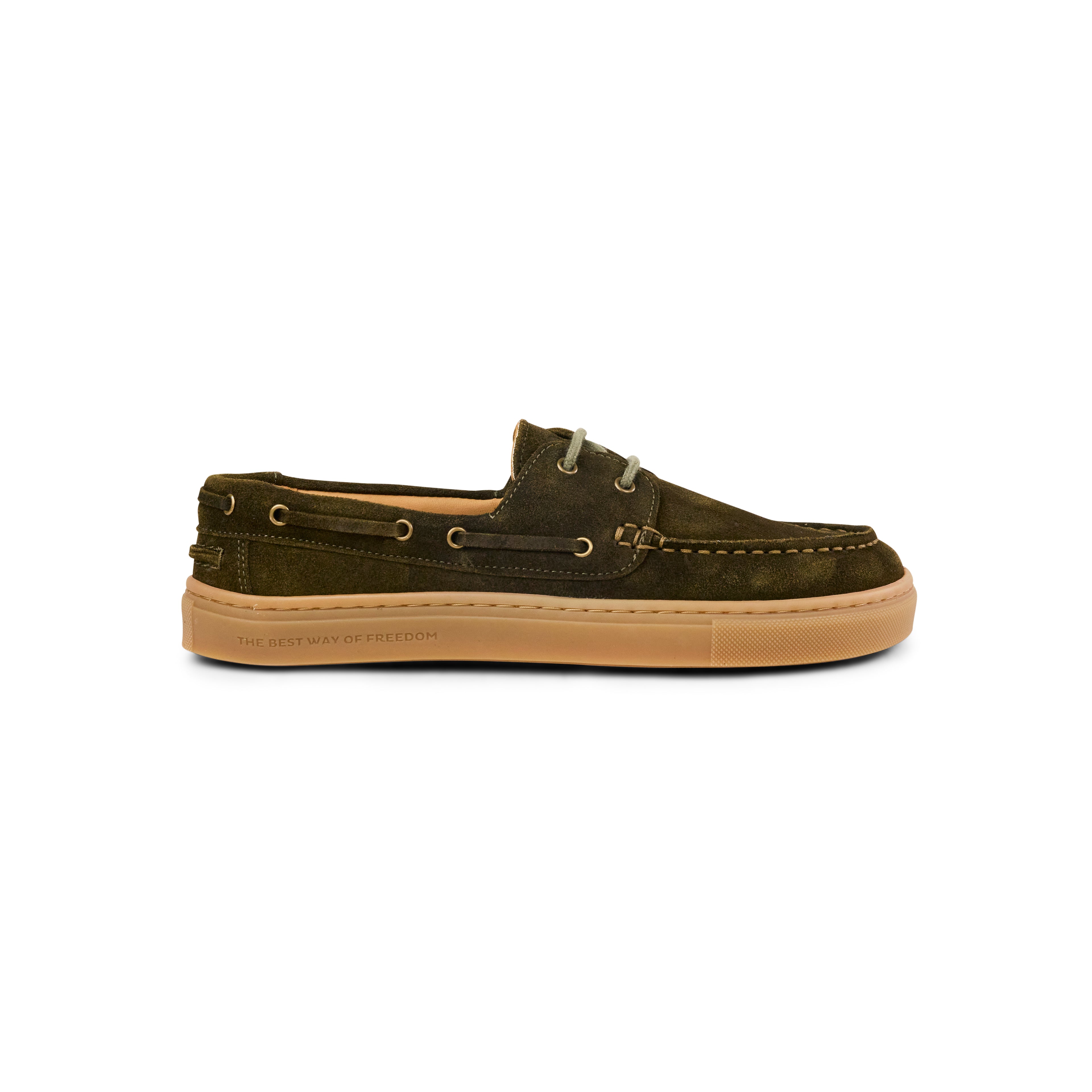Koel Hivera Suede Khaki - Naúticos barefoot de mujer verdes