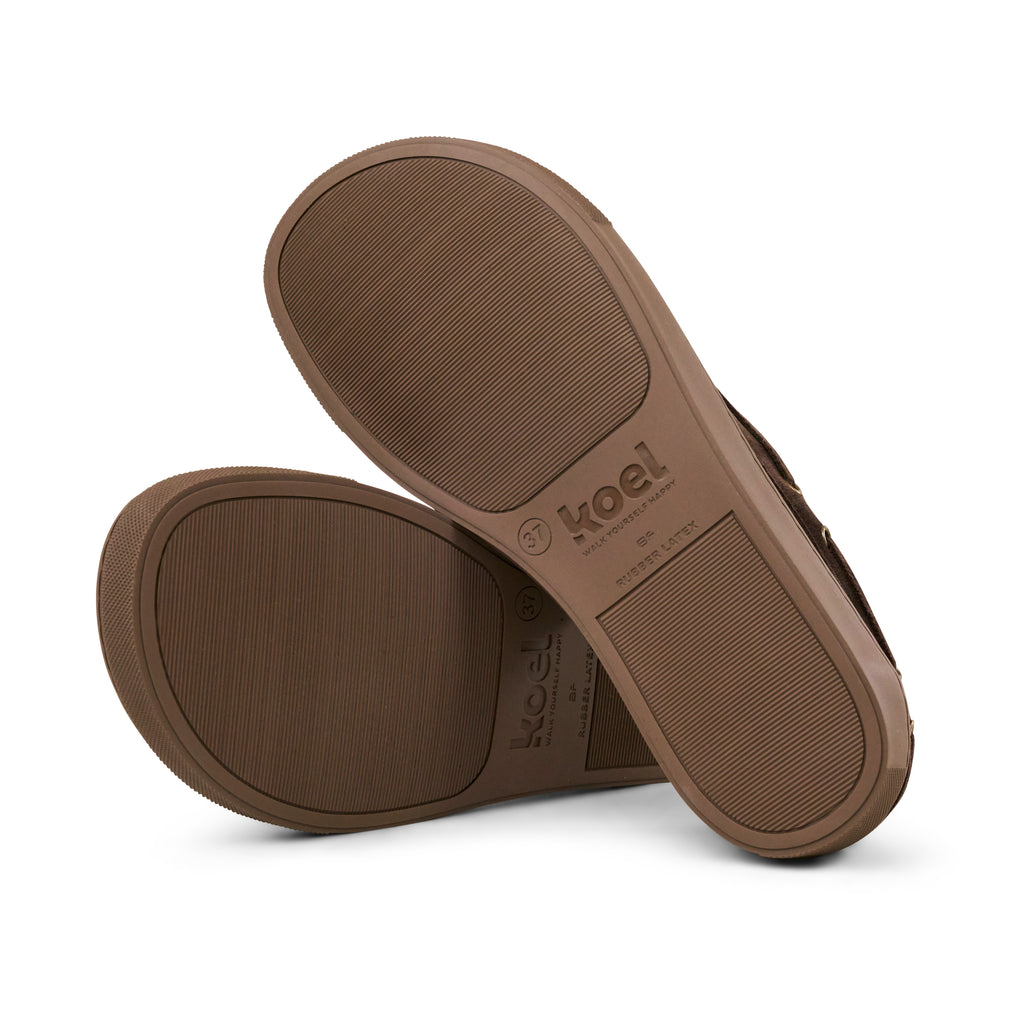 Koel Hivera Suede Brown - Naúticos Barefoot de mujer marrones