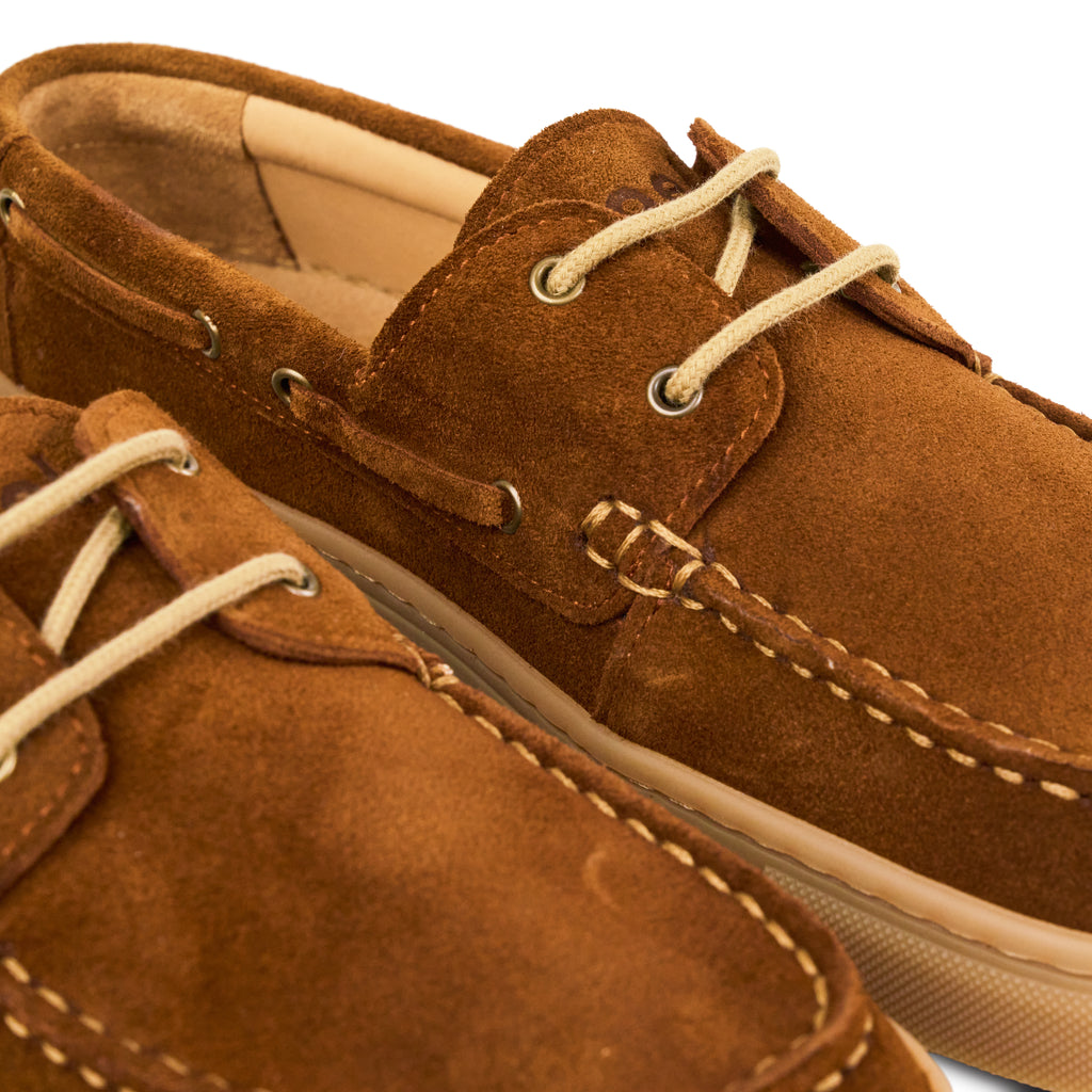Koel Hivera Suede Cognac - Naúticos Barefoot de mujer marrones
