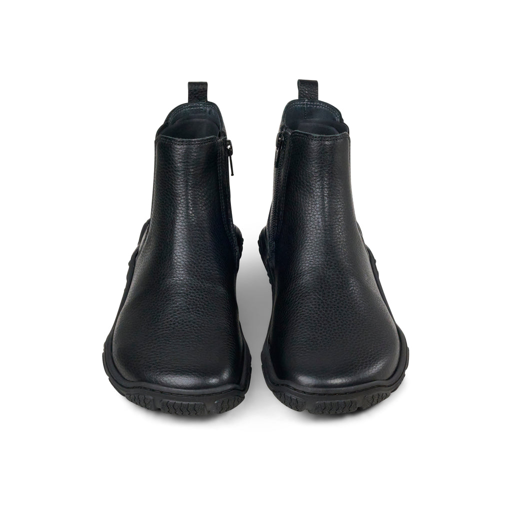 Koel Ryder Leather Black - Botines Chelsea barefoot para mujer negros