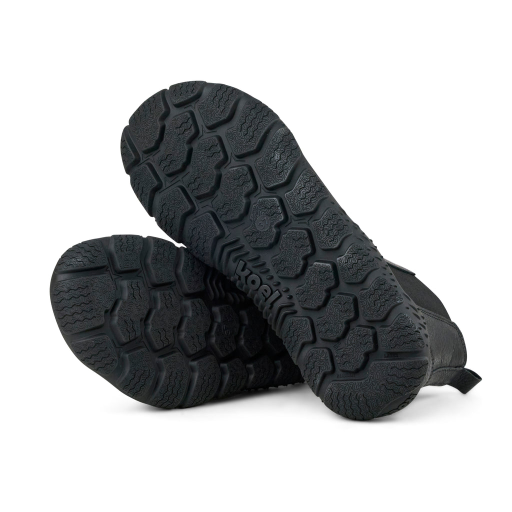 Koel Ryder Leather Black - Botines Chelsea barefoot para mujer negros