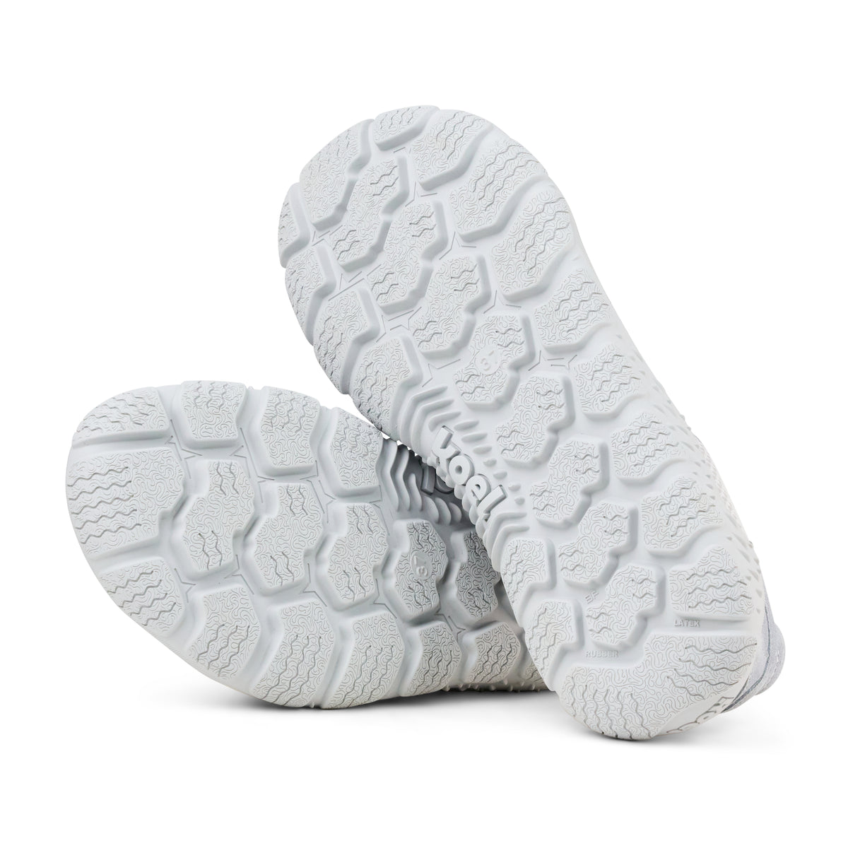 Koel Rita Suede Light Grey - Zapatillas barefoot ligeras de mujer para senderismo y trekking media montaña grises