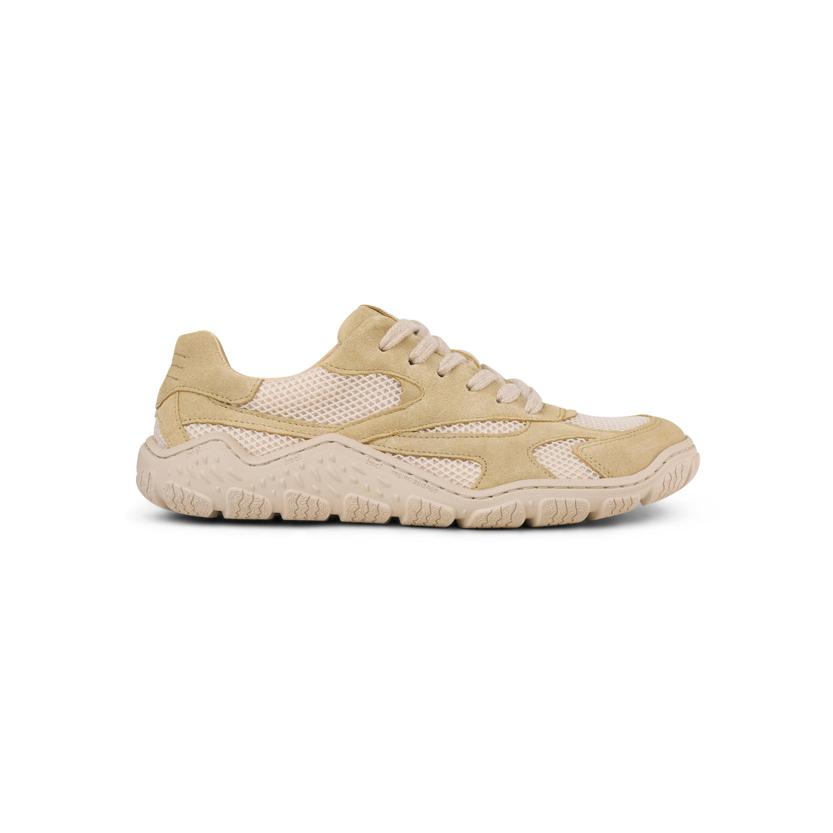 Koel Rita Suede Beige - Zapatillas barefoot ligeras de mujer para senderismo y trekking media montaña
