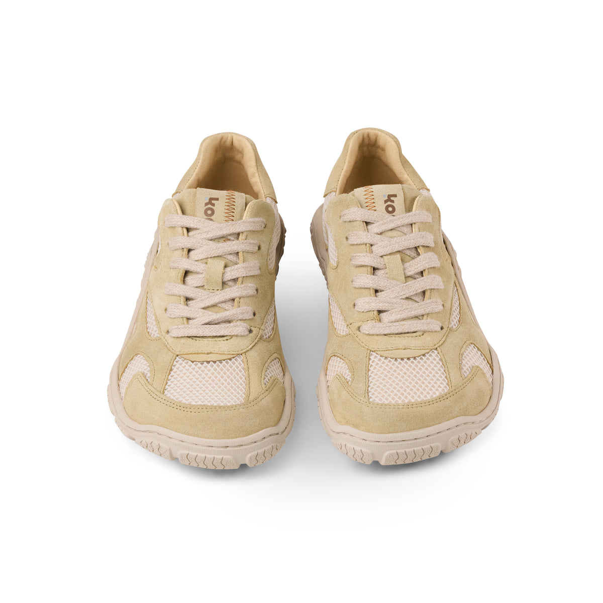 Koel Rita Suede Beige - Zapatillas barefoot ligeras de mujer para senderismo y trekking media montaña