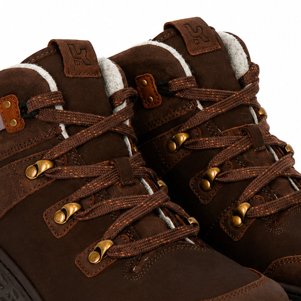 Koel Roba 2.0 Merino Brown  - Botines barefoot calientes de mujer para trekking y outdoor marrones