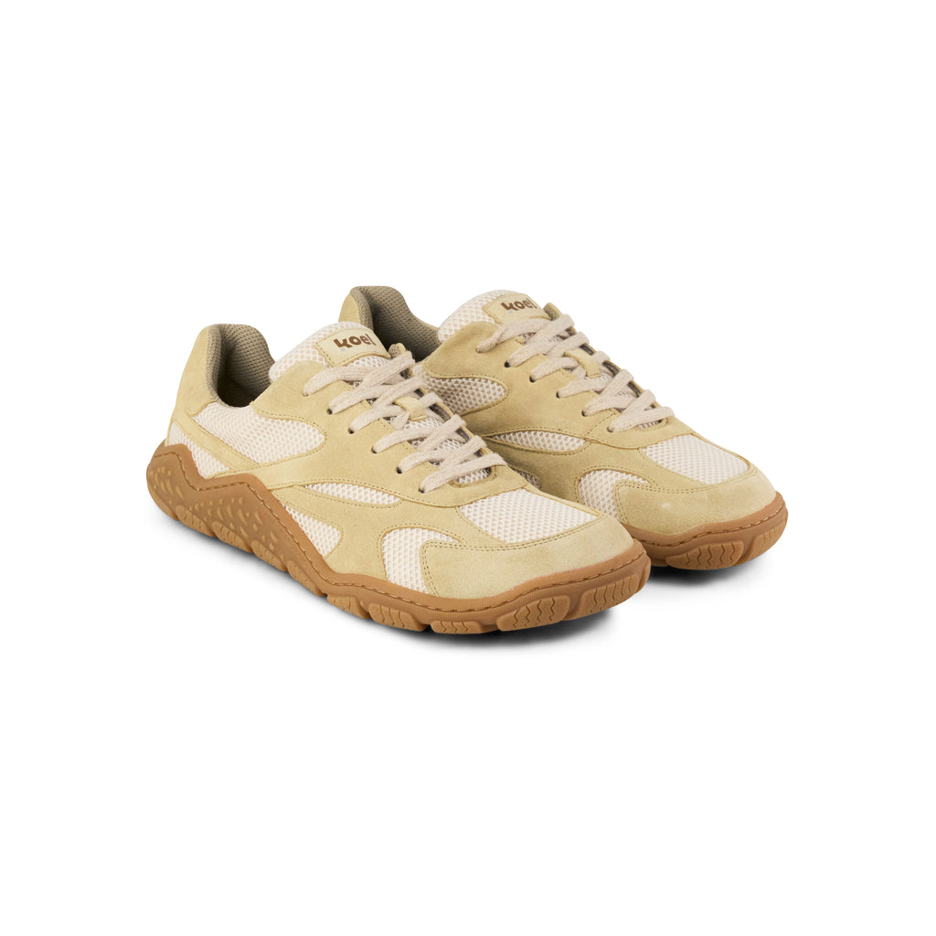 Koel Ralph Suede Beige - Zapatillas barefoot ligeras para senderismo y trekking media montaña