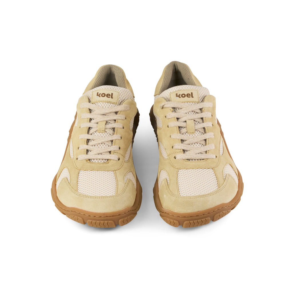 Koel Ralph Suede Beige - Zapatillas barefoot ligeras para senderismo y trekking media montaña