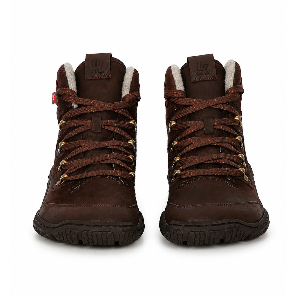 Koel Robo 2.0 Merino Brown  - Botines barefoot calientes para trekking y outdoor marrones