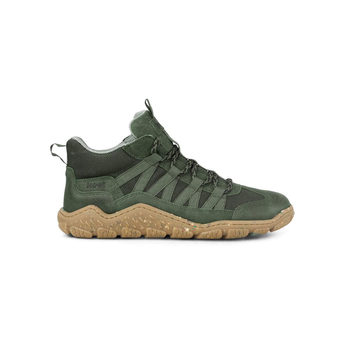 Koel Raxo Suede Green  - Botines barefoot ligeros para senderismo y trekking media montaña