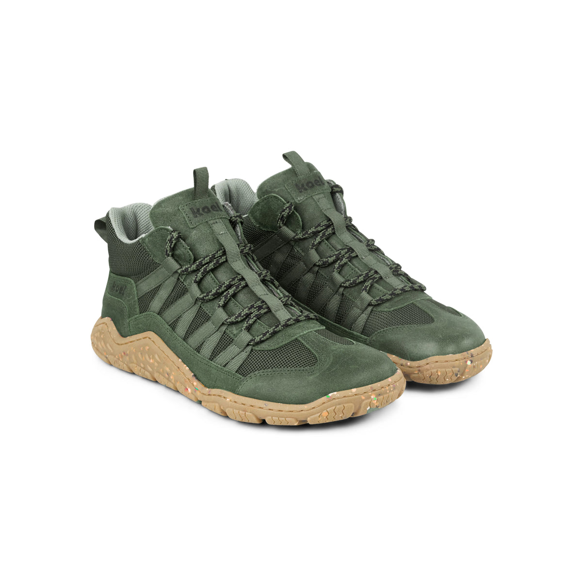 Koel Raxo Suede Green  - Botines barefoot ligeros para senderismo y trekking media montaña