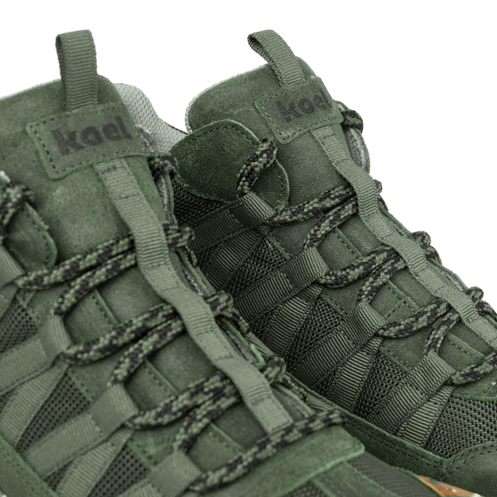 Koel Raxo Suede Green  - Botines barefoot ligeros para senderismo y trekking media montaña