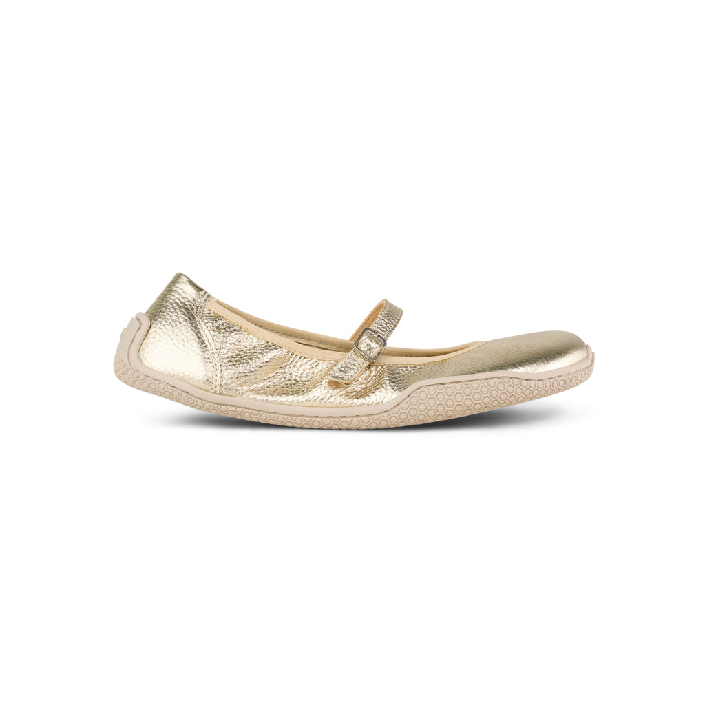 Koel Valeria Leather Gold - bailarinas barefoot de cuero doradas