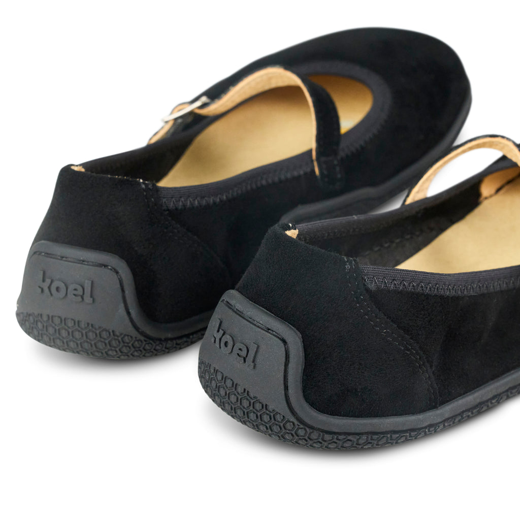Koel - Valeria Suede Black - bailarinas barefoot de ante negras