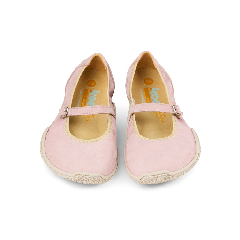 Koel Valeria Suede Pink - bailarinas barefoot de ante rosas